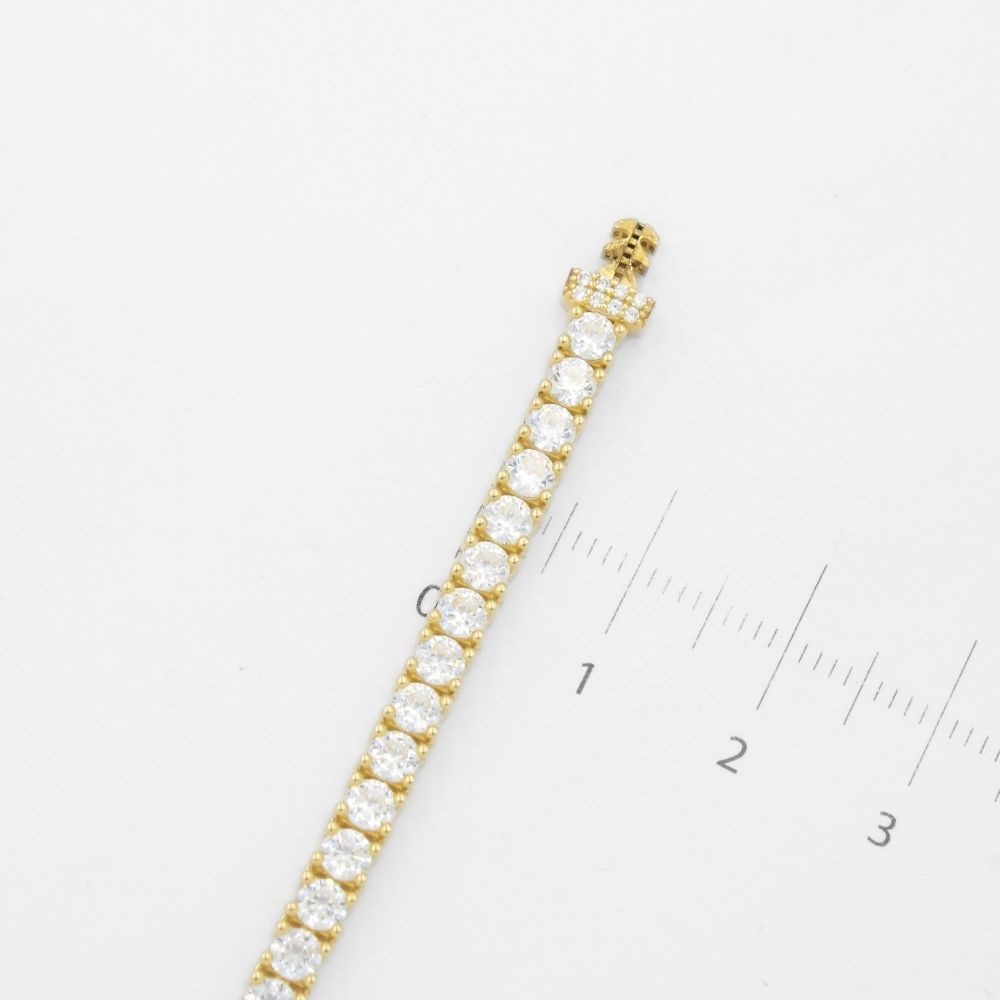 Pulsera Mónaco Chain 14k Modelo Agua No. 1 con Incrustación Swarovski mod. 9677