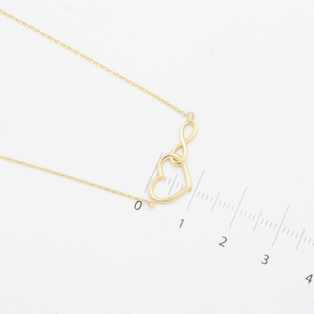 Gargantilla de Oro 14k Diseño de Corazón con Infinito Entrelazado mod. 9821