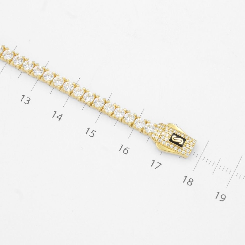 Pulsera Mónaco Chain 14k Modelo Agua No. 1 con Incrustación Swarovski mod. 9677