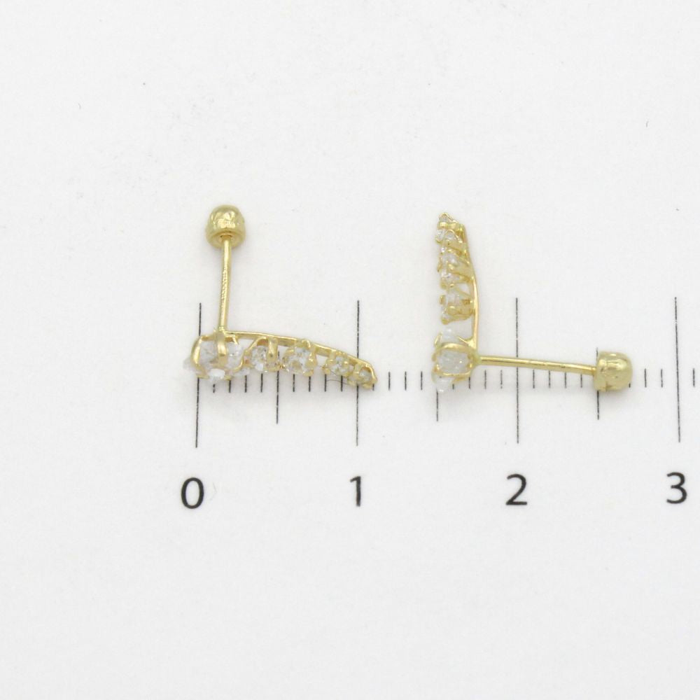Broquel 10k Estrella Fugaz Chica con Zirconias Mod. 9838