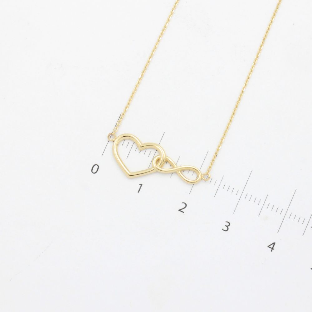 Gargantilla de Oro 14k Diseño de Corazón con Infinito Entrelazado mod. 9821