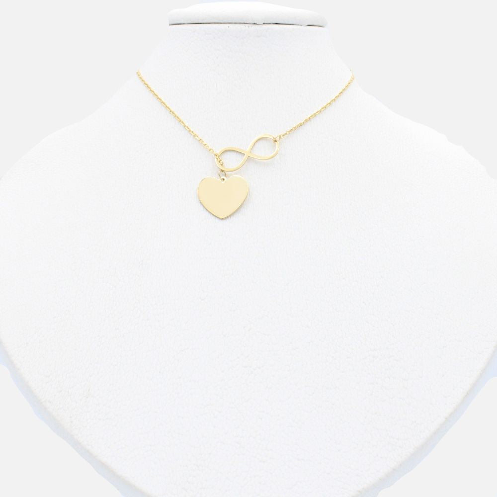 Gargantilla de Oro 14k Diseño de Corazón con Infinito mod. 9822