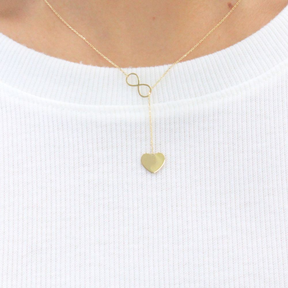 Gargantilla de Oro 14k Diseño de Corazón con Infinito mod. 9822