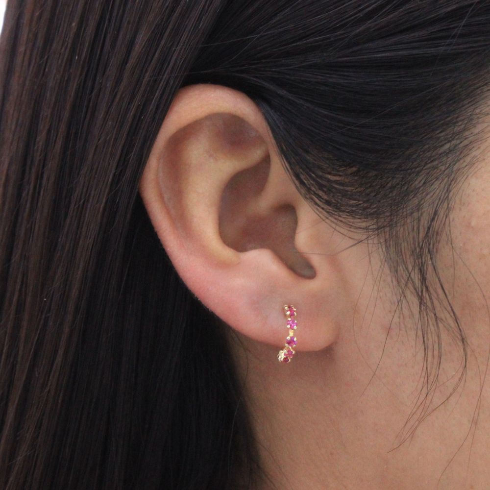 Broquel 10k Semi Circulo con Zirconias Mod. 9839