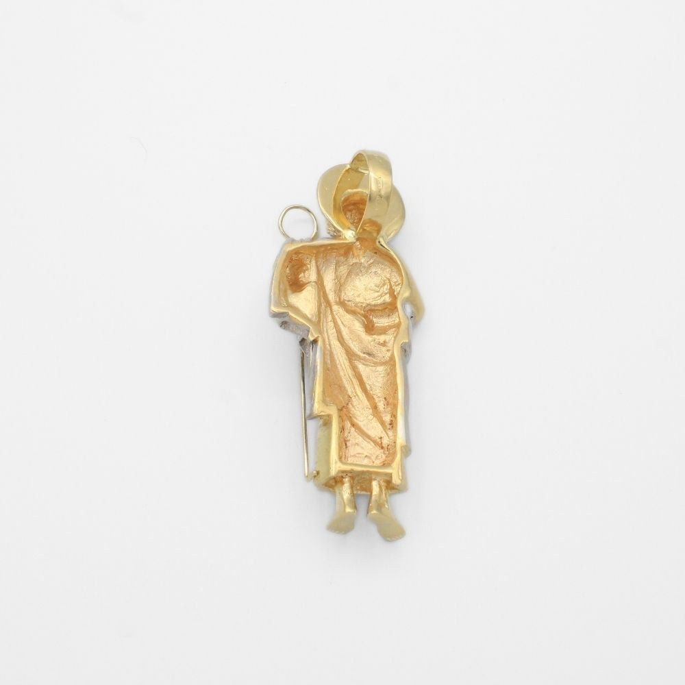 Dije de Oro 14k San Judas Tadeo con Detalles en Relieve Mod. 9864