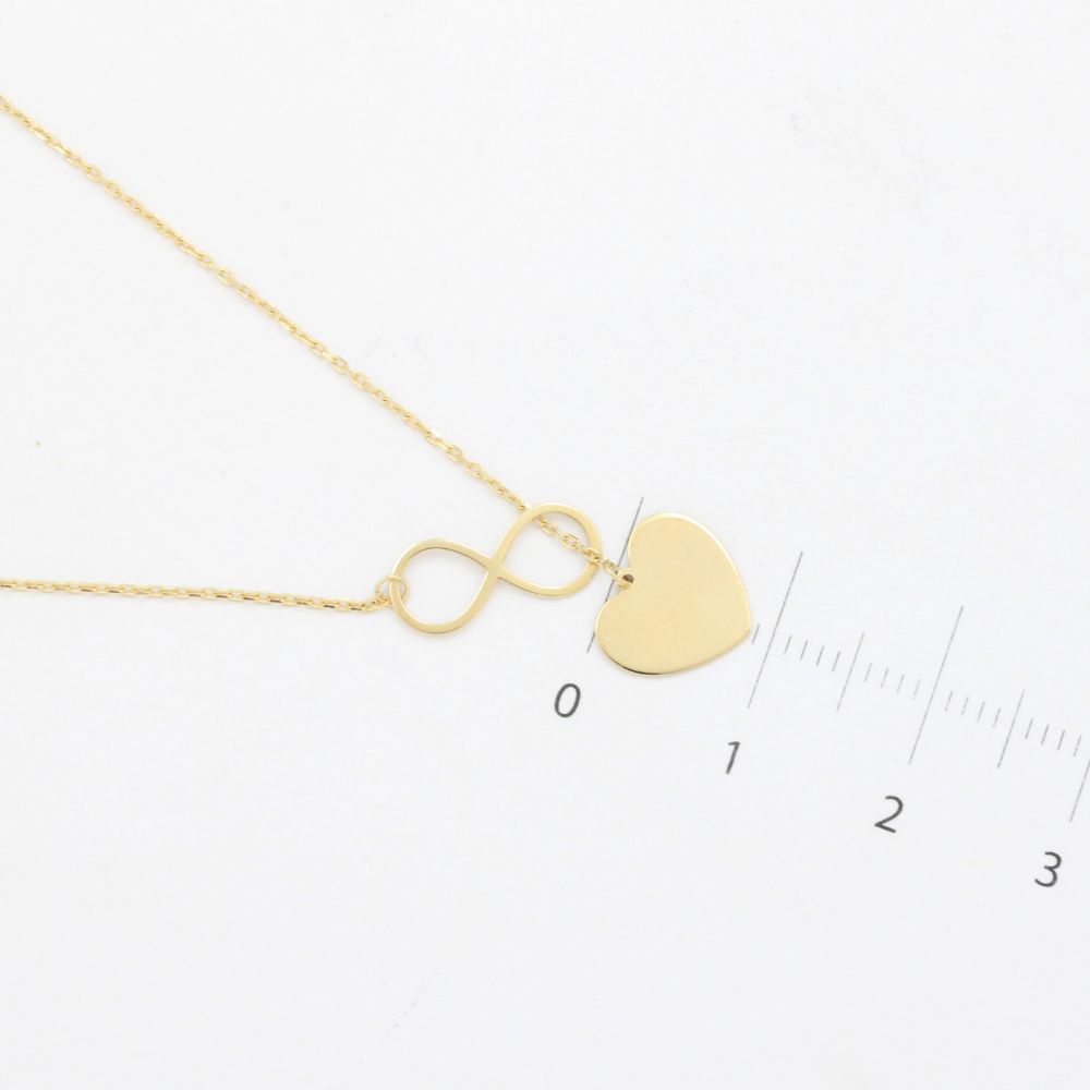 Gargantilla de Oro 14k Diseño de Corazón con Infinito mod. 9822