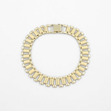 Pulsera de Oro 14k Tejido Hueco de Ensamblado Especial con Tonos Mate mod. 9802