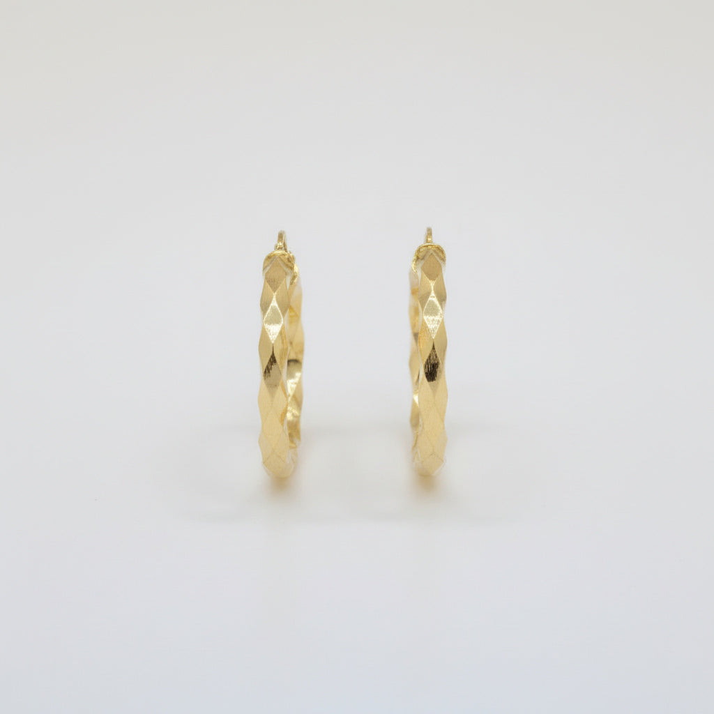 Arracada de Oro 14k con Diseño Hueco y Tejido Torzal mod. 10029