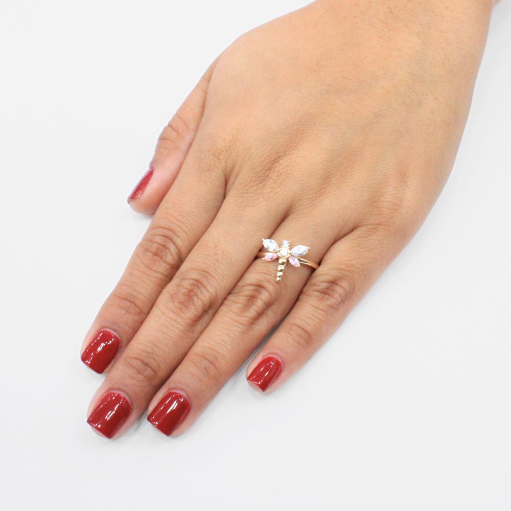 Anillo de Oro 14k con Diseño de Libélula mod. 9250