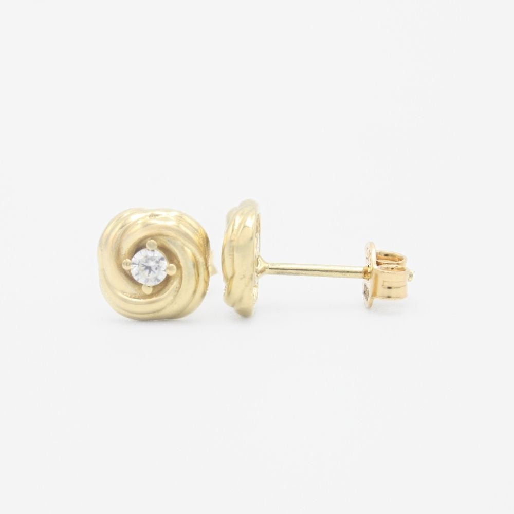 Arete de Oro 14k Rosa con Incrustacion de Zirconia mod. 9352
