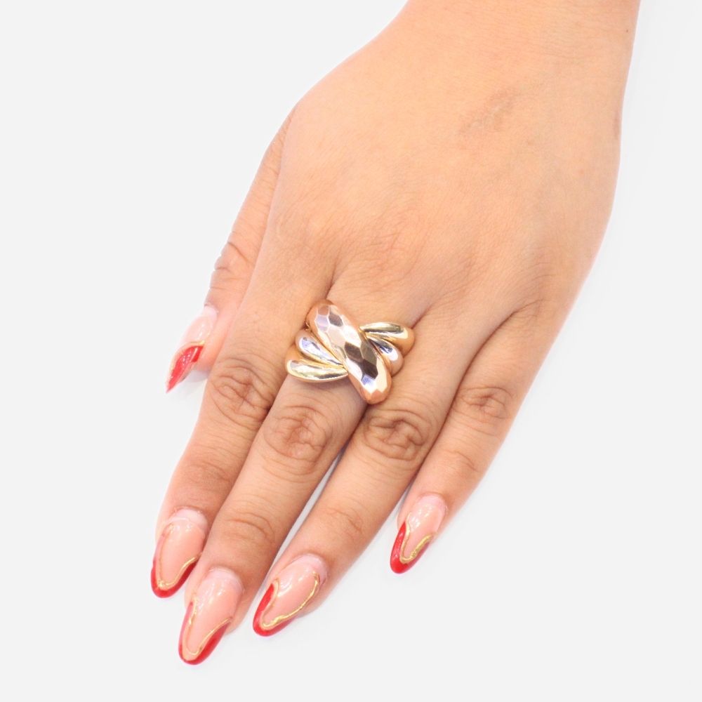 Anillo de Oro 14k Estilo Chunky Liso y Brillante  mod. 9072