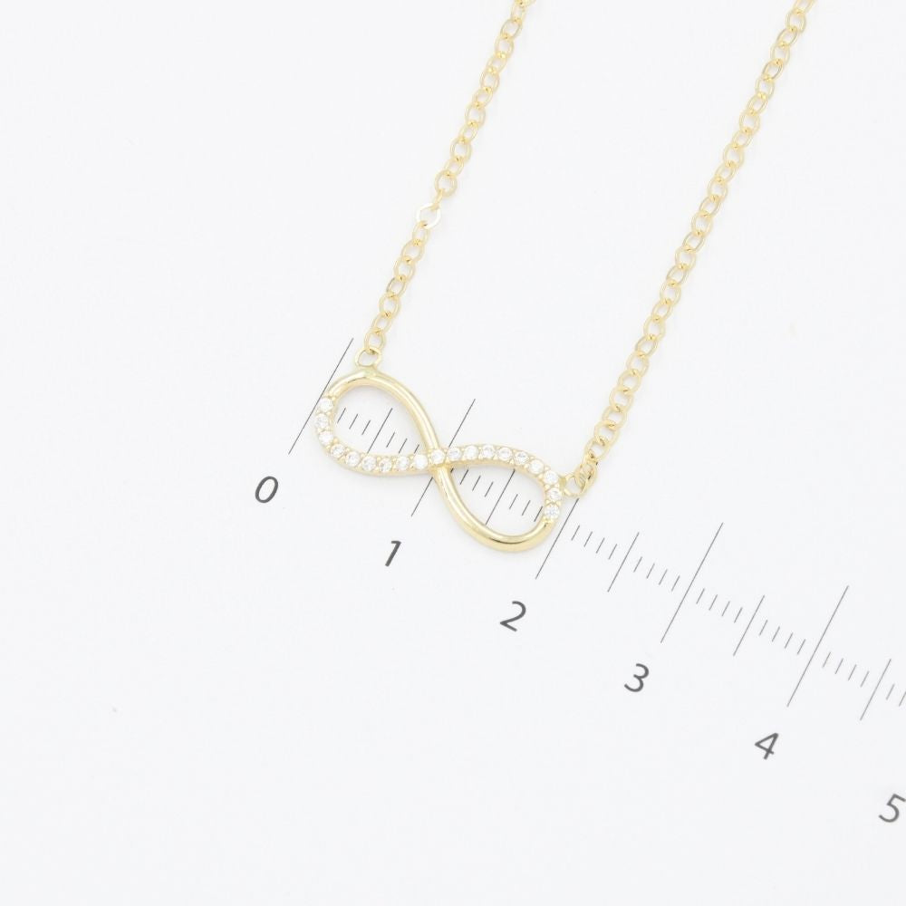 Gargantilla de Oro 14k Infinito Semi Incrustado con Zirconias Finas mod. 9629