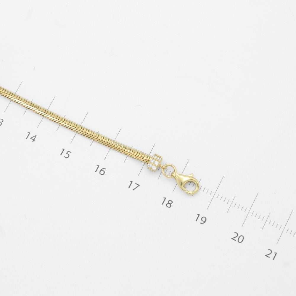 Pulsera de Oro 14k Diseño Especial con Esferas de Zirconia y Charm de Llave Brillante mod. 9689