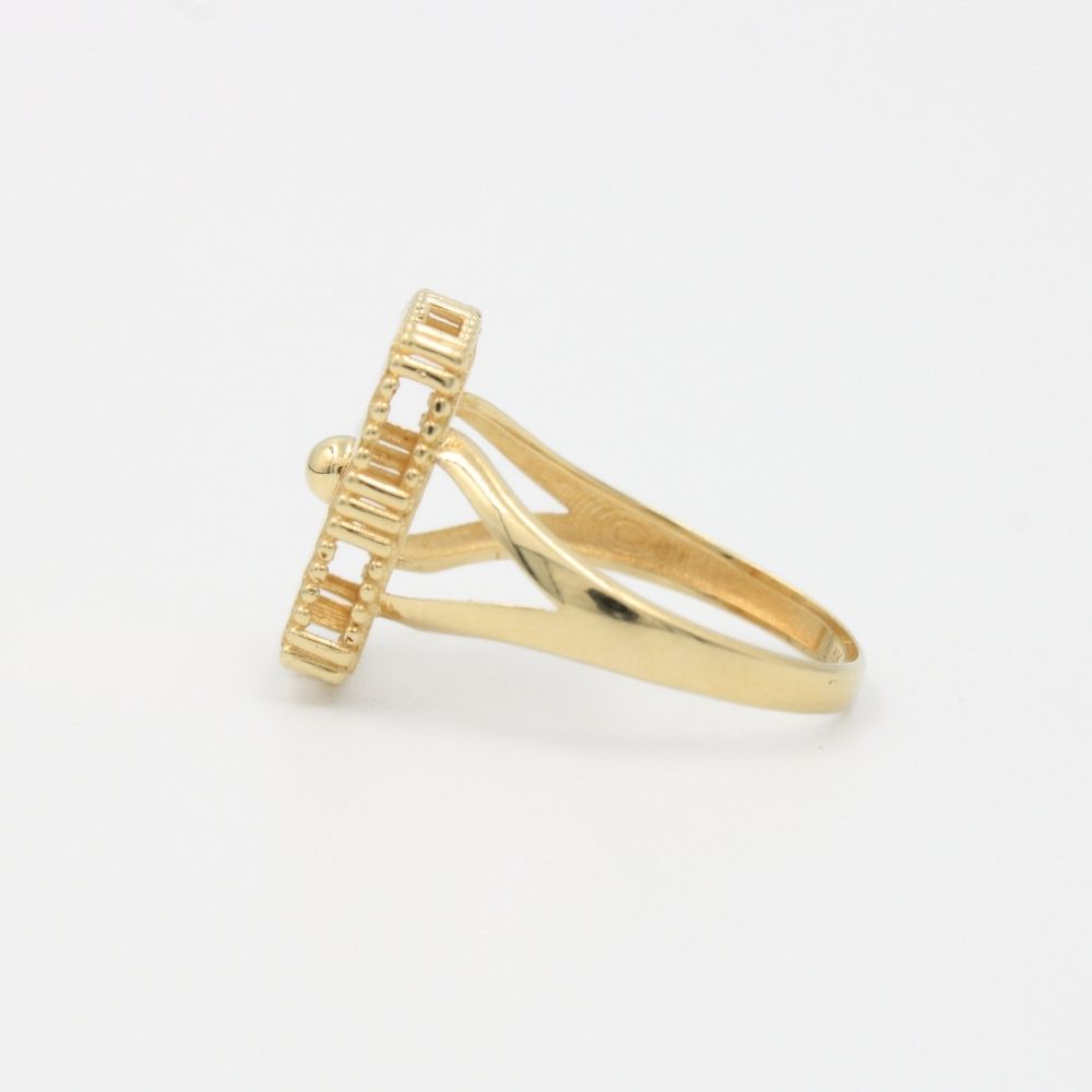 Coordinado de Oro 14k Diseño de Cuadro Diamantado Hueco mod. 8592
