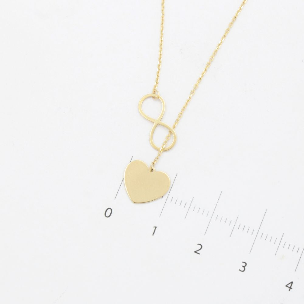 Gargantilla de Oro 14k Diseño de Corazón con Infinito mod. 9822