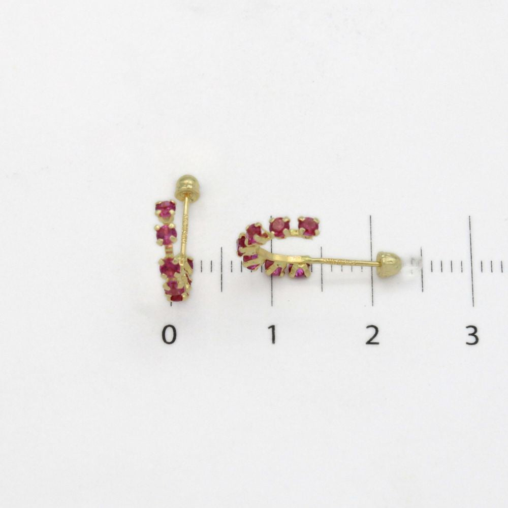 Broquel 10k Semi Circulo con Zirconias Mod. 9839