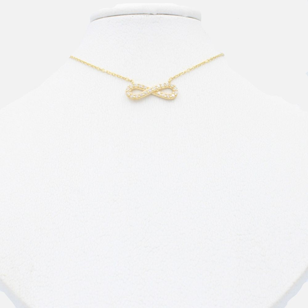Gargantilla de Oro 14k Diseño Infinito con Incrustación de Zirconias mod. 9796