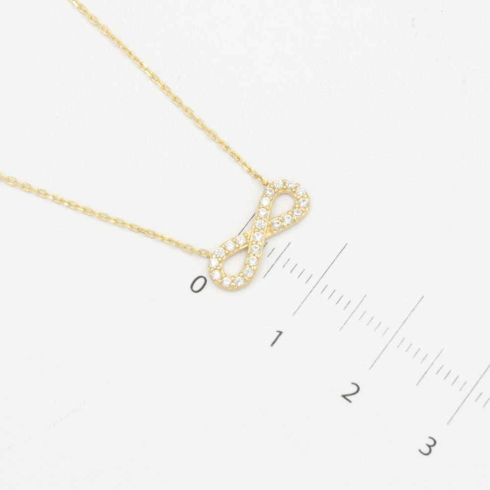 Gargantilla de Oro 14k Diseño Infinito con Incrustación de Zirconias mod. 9796