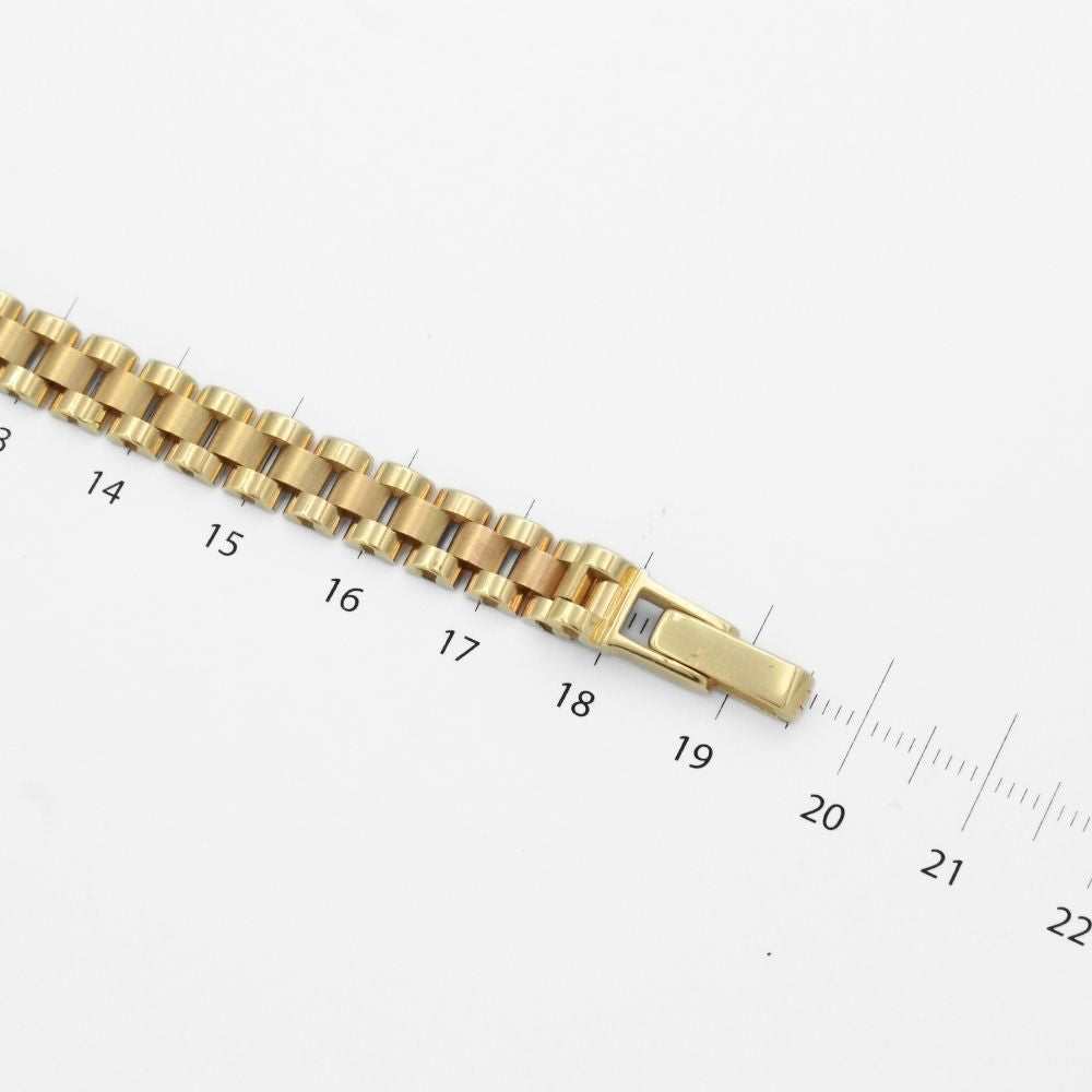 Pulsera de Oro 14k Tejido Hueco de Ensamblado con Placa  mod. 9921