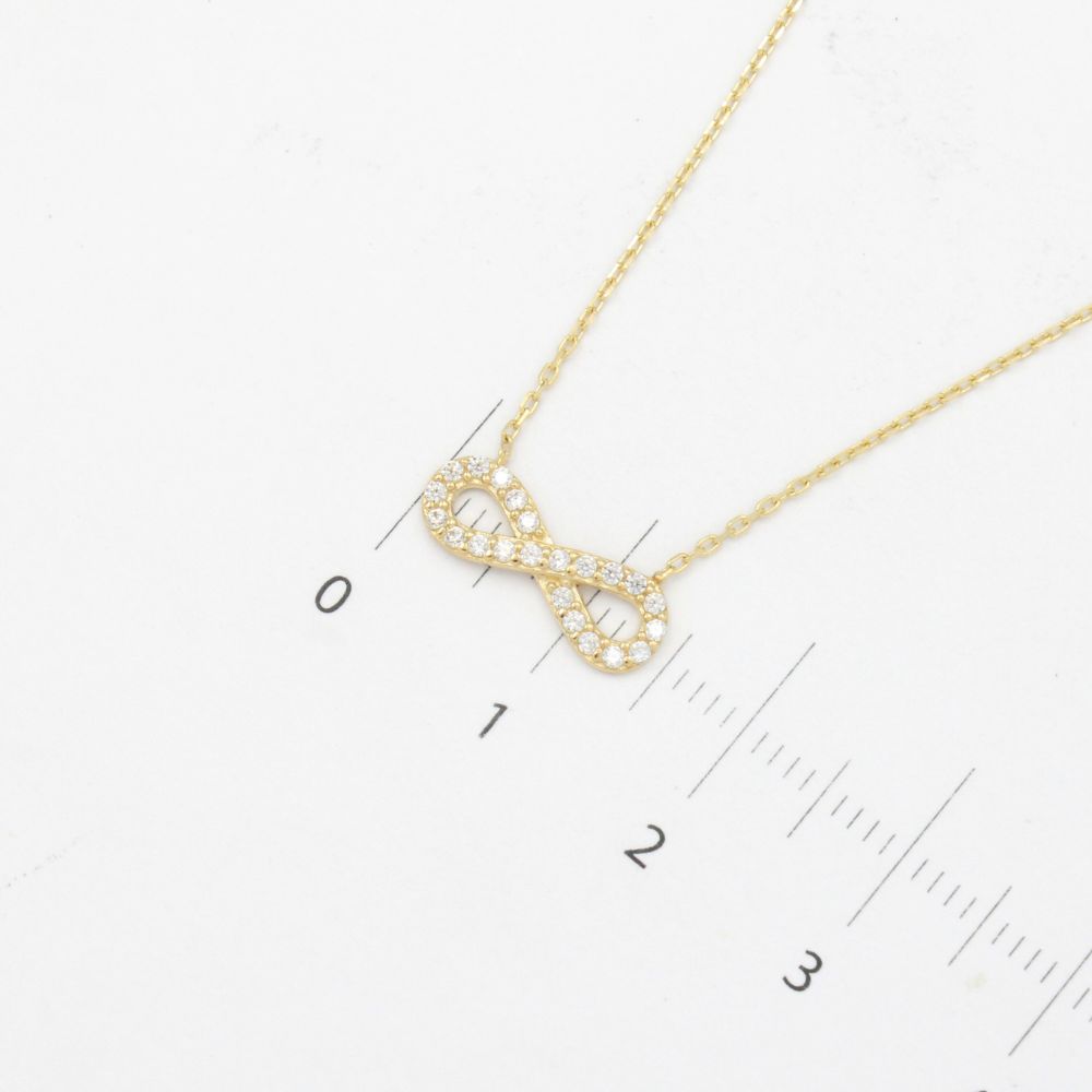 Gargantilla de Oro 14k Diseño Infinito con Incrustación de Zirconias mod. 9796