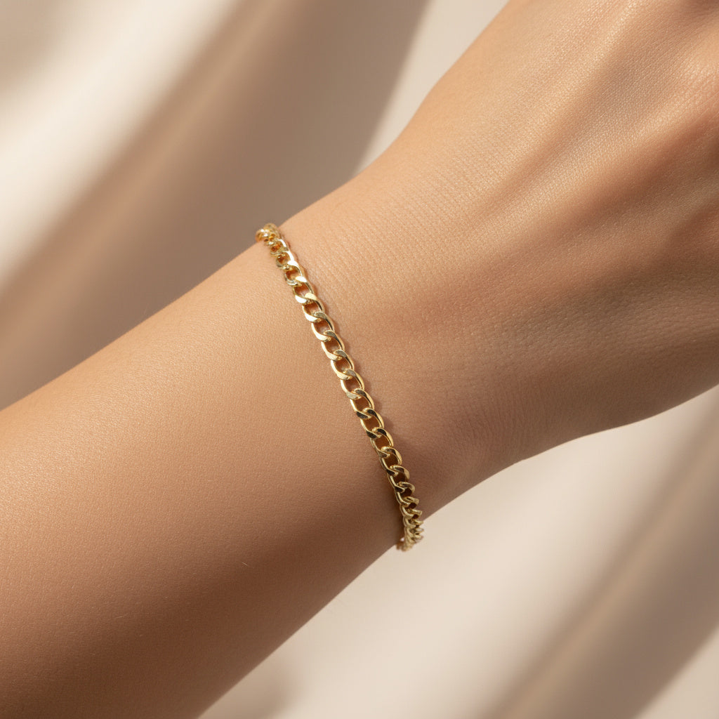 Pulsera de Eslabón en Tejido Barbado con Diamantado Fino mod. 10018