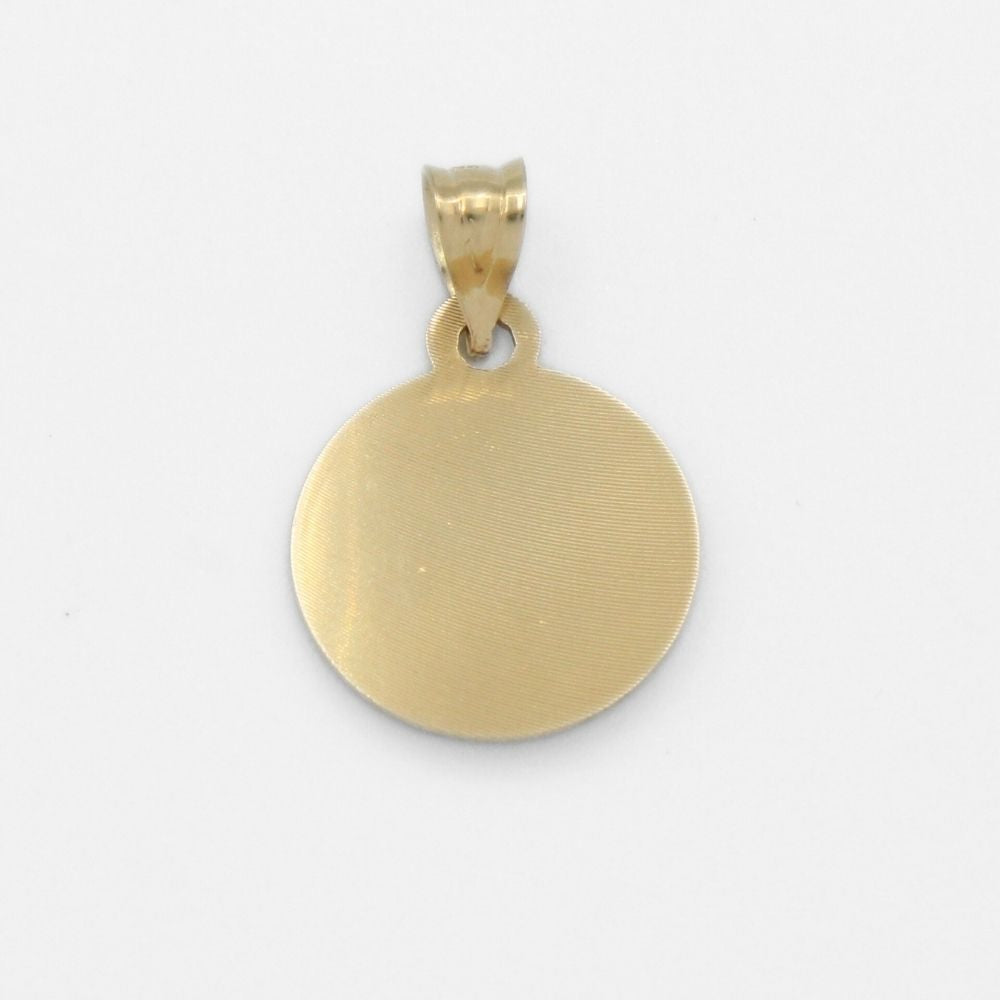 Medalla de Oro 14k para Bautizo con Diseño en Relieve del Bautismo en Color Florentino mod. 9892