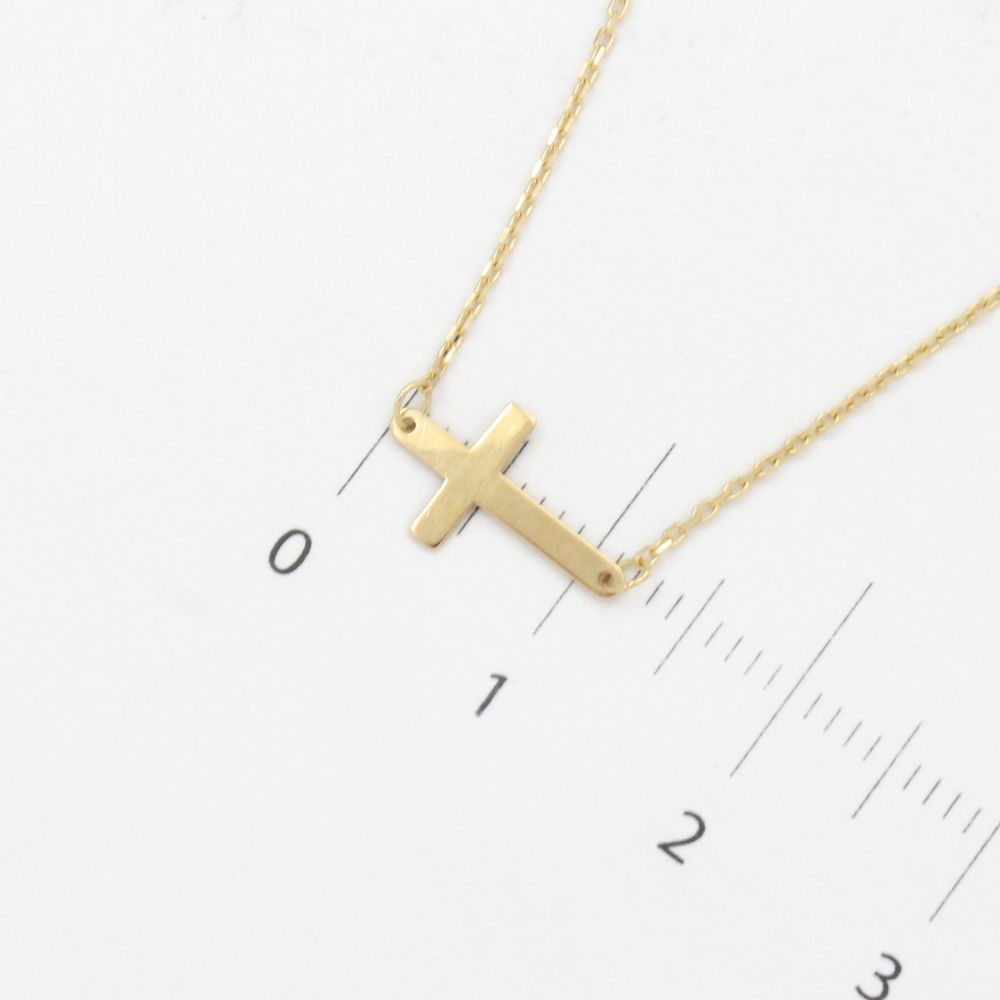 Gargantilla de Oro 14k Diseño de Cruz Plana mod. 9797