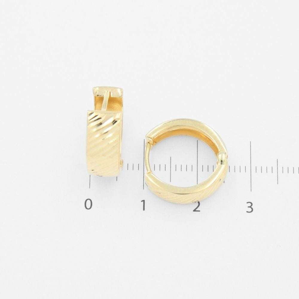Grapa de Oro 14k Diseño Acanalado con Diamantado a Rayas mod. 9613