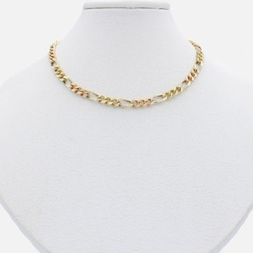 Cadena de Oro 14k Tejido 3x1 Hueca Diamantado mod. 9902