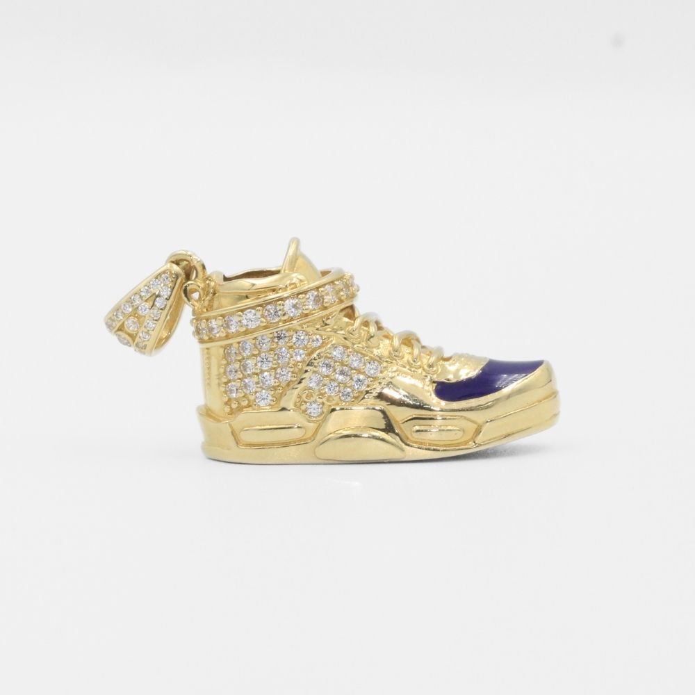 Dije de Oro 14k Tenis de Bota Incrustado con Zirconias mod. 7905