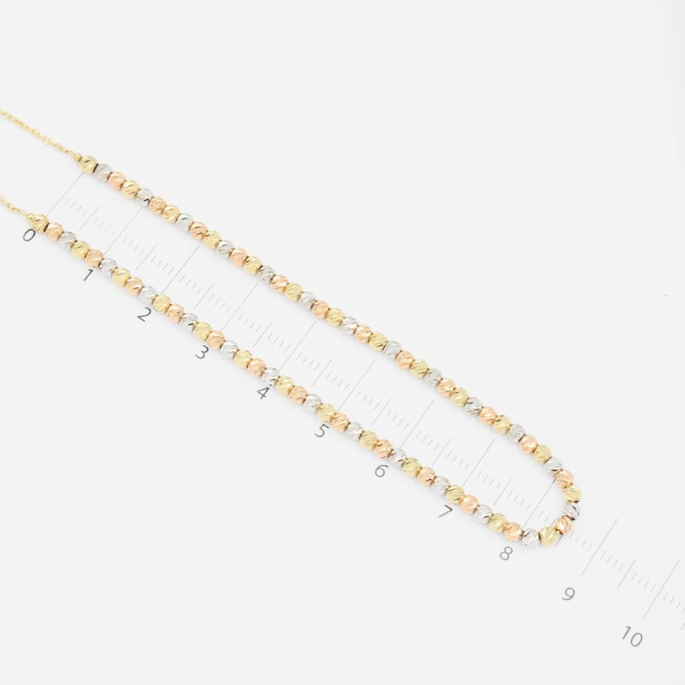 Gargantilla de Oro 14k de Tejido de Bolitas mod. 9051