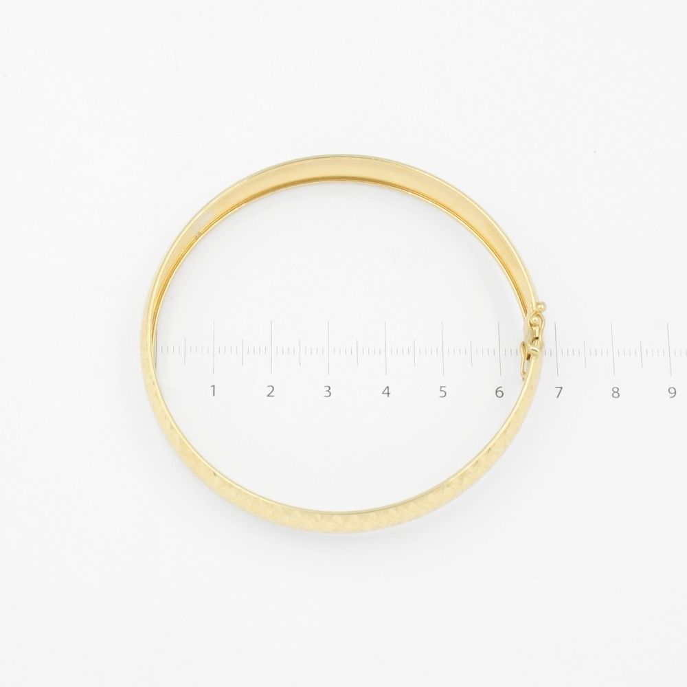 Aro de Oro 14k Hueco con Diseño Diamantado Cruzado mod. 8987