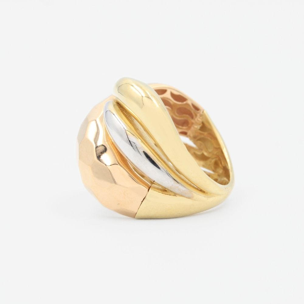 Anillo de Oro 14k Estilo Chunky Liso y Brillante  mod. 9072