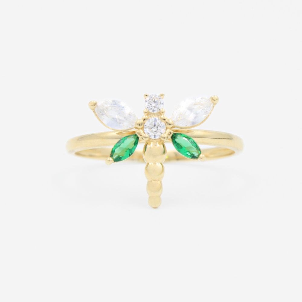 Anillo de Oro 14k con Diseño de Libélula mod. 9250