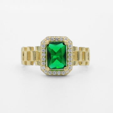 Anillo de Oro 14k Diseño Especial con Zirconias de Corte Fino mod. 9729