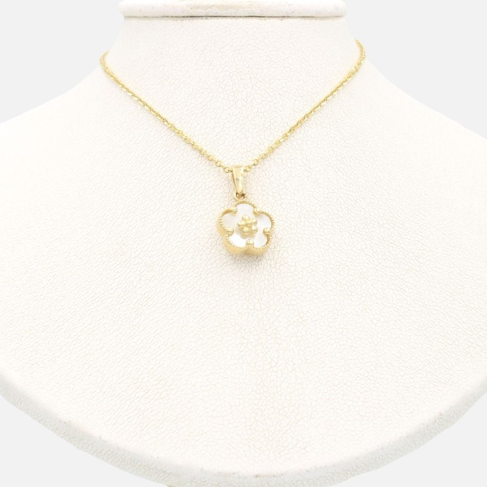 Gargantilla de Oro 14k Lucky Spring Flor de Ciruelo con Madre Perla mod. 9562