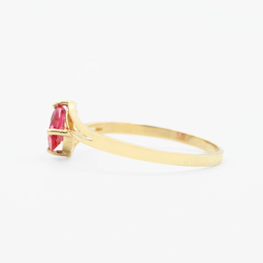 Anillo de Oro 14k con Zirconia Oval Color Rosa mod. 9169