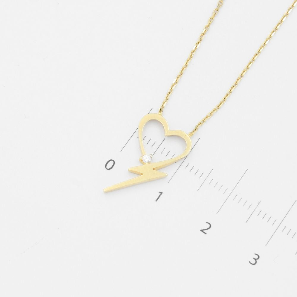 Gargantilla de Oro 14k Corazón con Rayo mod. 8940