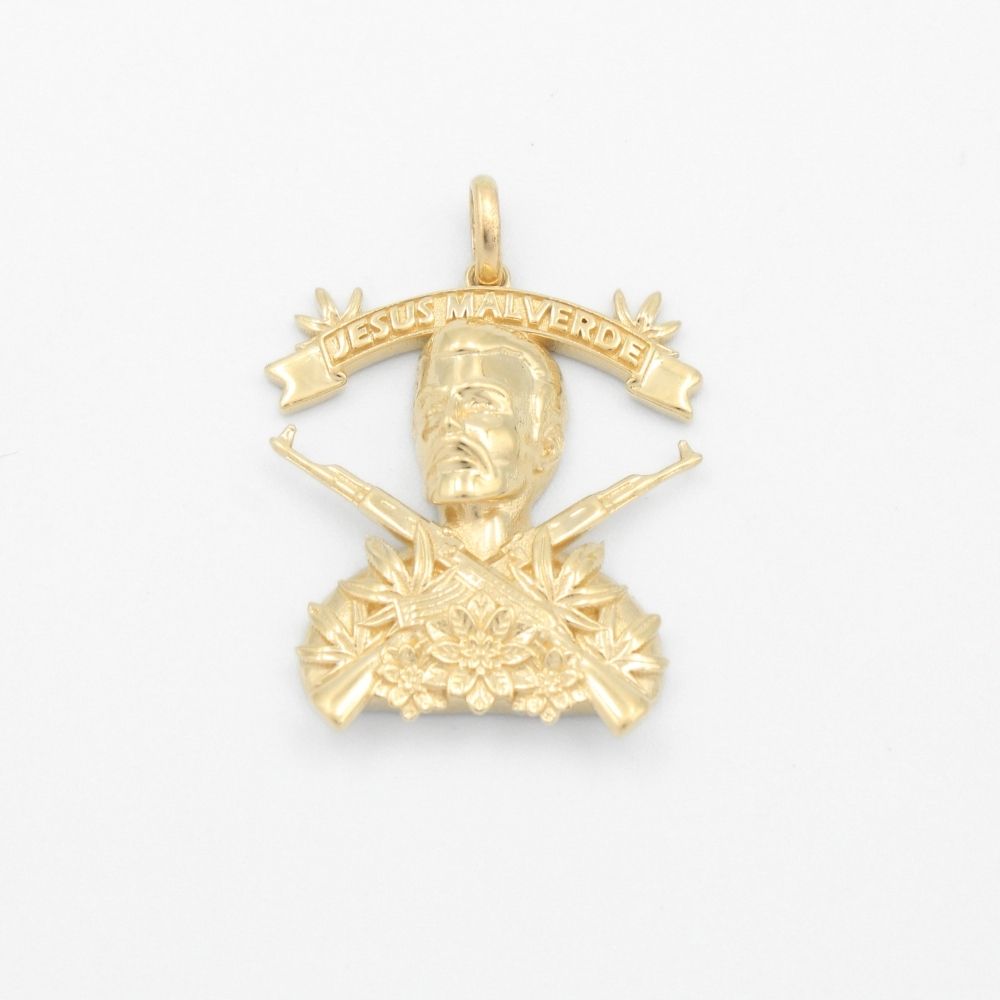 Dije de Oro 14k Diseño de Jesus Malverde mod. 9432