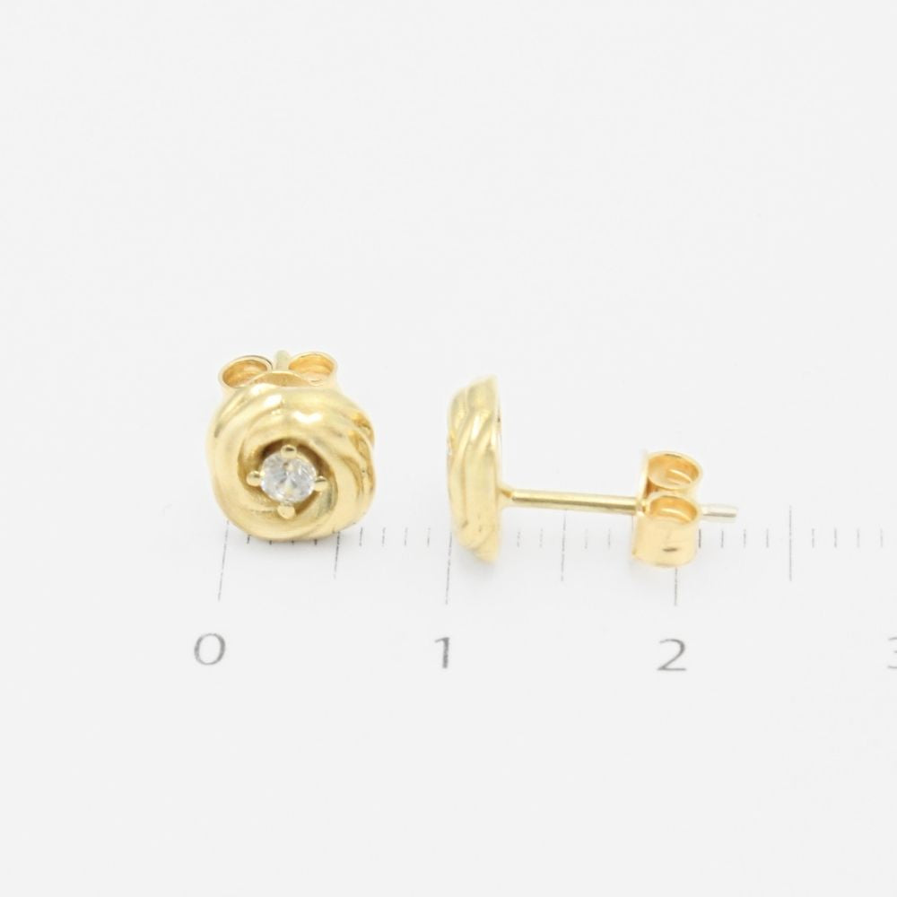 Arete de Oro 14k Rosa con Incrustacion de Zirconia mod. 9352