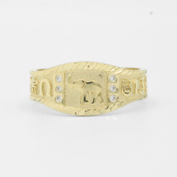Anillo de Oro 14k Diseño de la Suerte con Diamantado y Zirconias mod. 7816