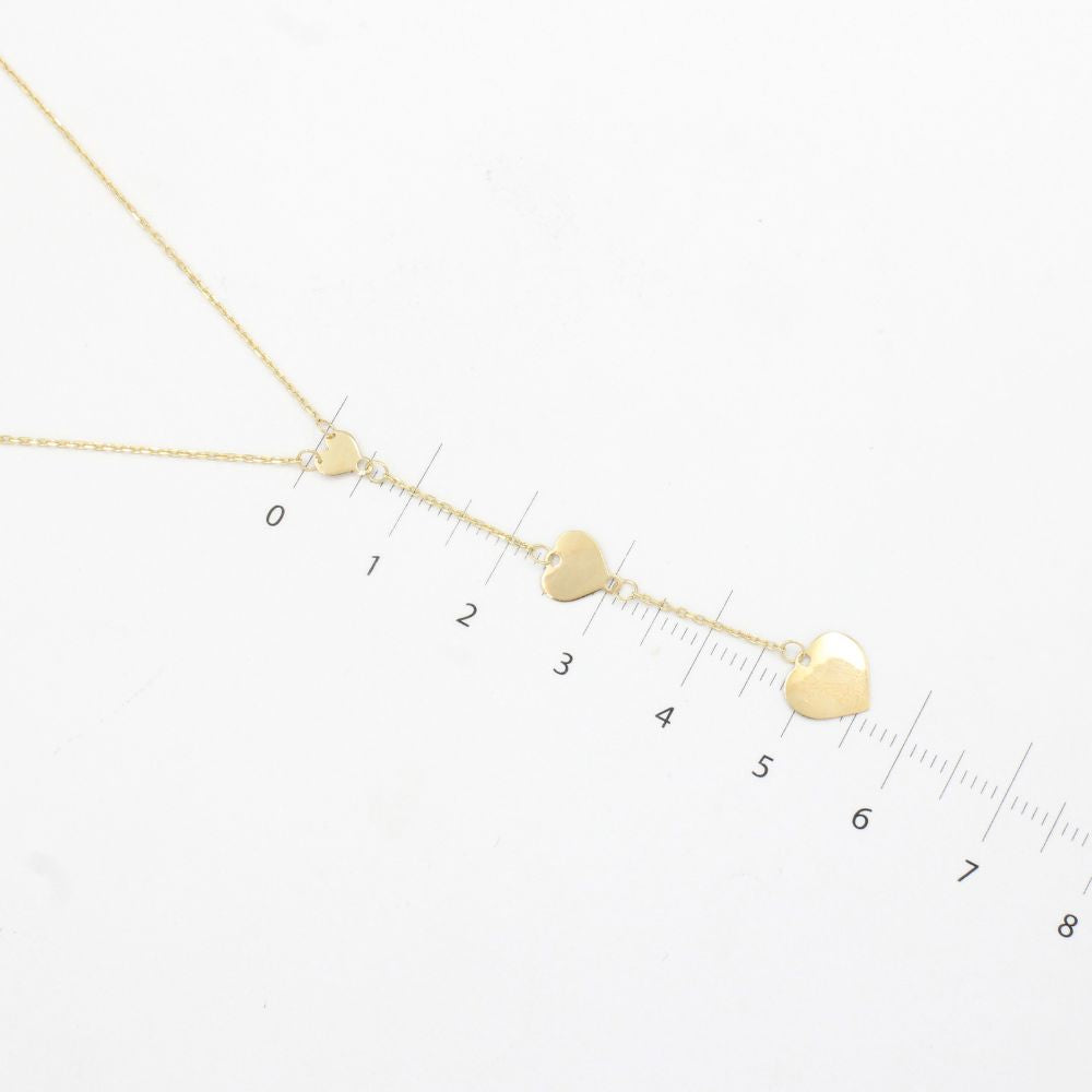 Gargantilla de Oro 14k Diseño de Triple Corazón mod. 9798