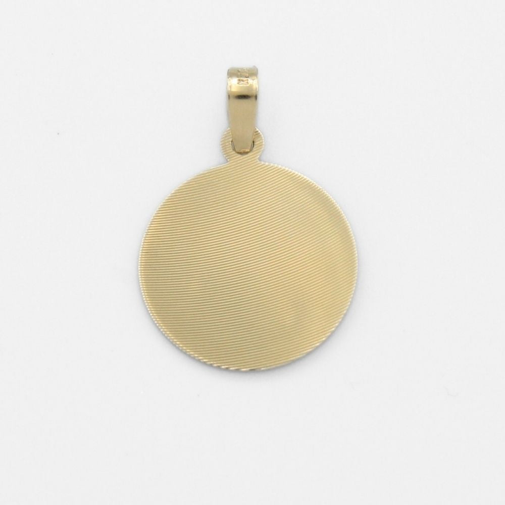 Medalla de Oro 14k para Primera Comunión con Diseño de Niño en Acto de Comunión en Color Florentino mod. 9893