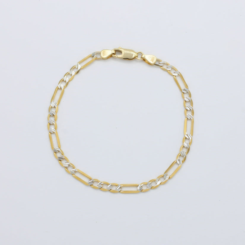 Pulsera de Eslabón en Tejido 3x1 con Diamantado Blanco mod. 10020