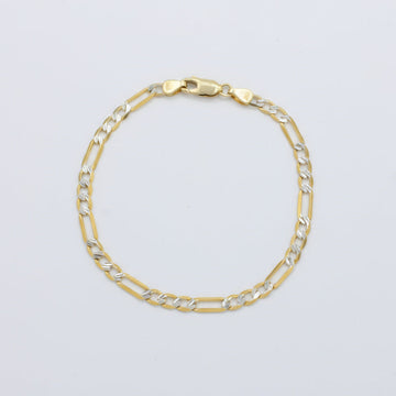 Pulsera de Eslabón en Tejido 3x1 con Diamantado Blanco mod. 10020