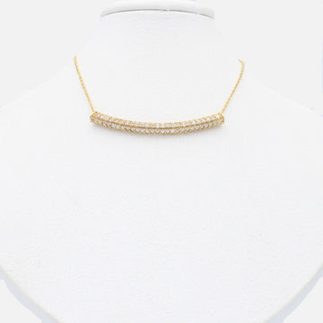 Gargantilla de Oro 14k Diseño de Barra Curva con Incrustación de Zirconias mod. 9800