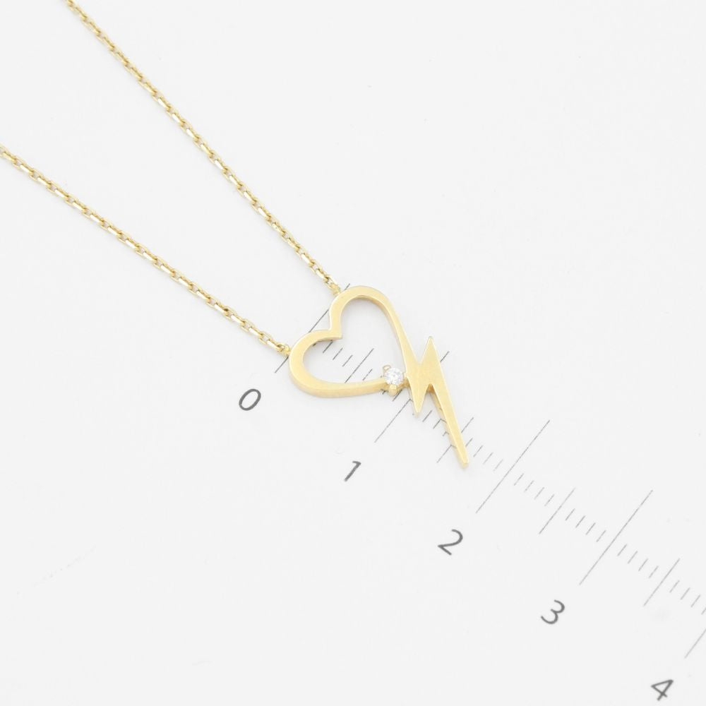 Gargantilla de Oro 14k Corazón con Rayo mod. 8940