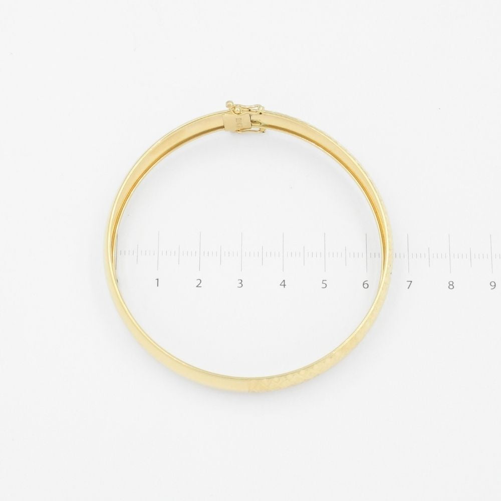 Aro de Oro 14k Hueco con Diseño Diamantado Cruzado mod. 8987