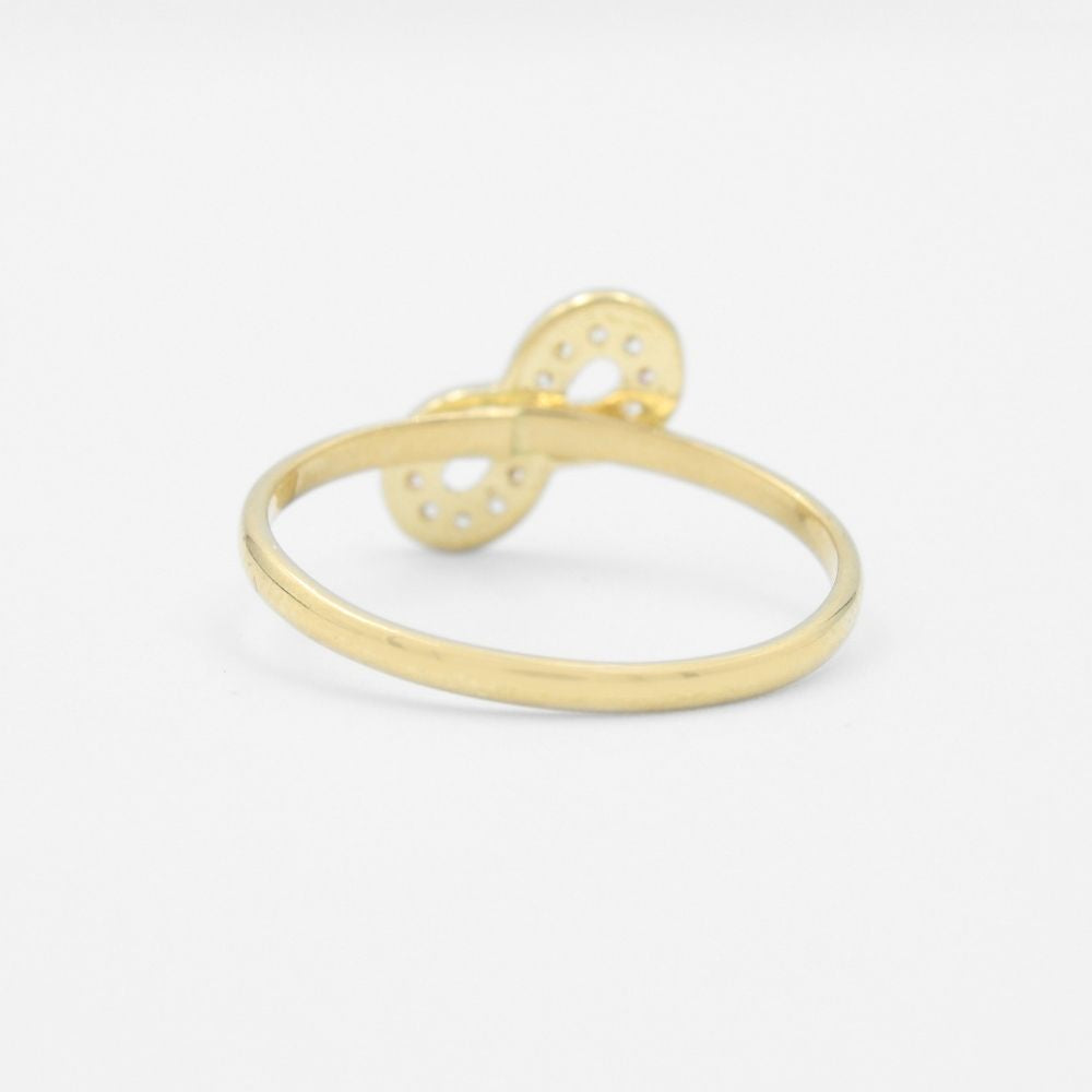 Anillo de Oro 14k Infinito Incrustado con Zirconias mod. 8770