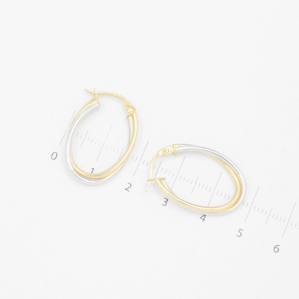 Arracada de Oro 14k de Diseño Tubular Combinado mod. 9260